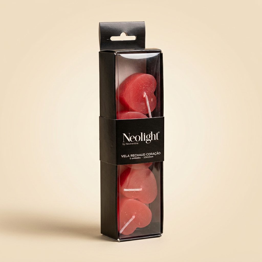 Vela Rechaud Coração Neolight — 5 un